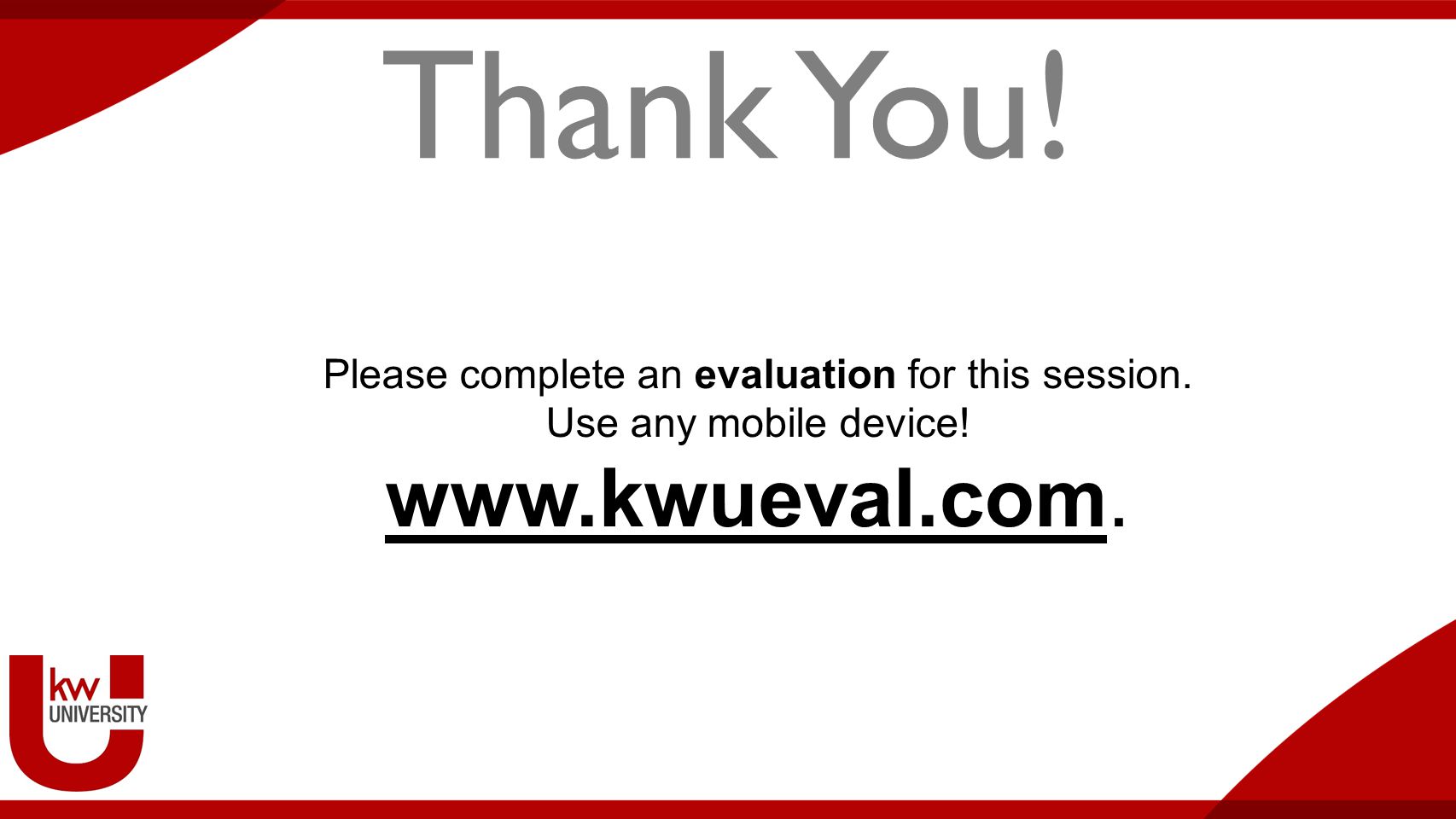 Title of Breakout Thank You! Please complete an evaluation for this session. Use any mobile device!