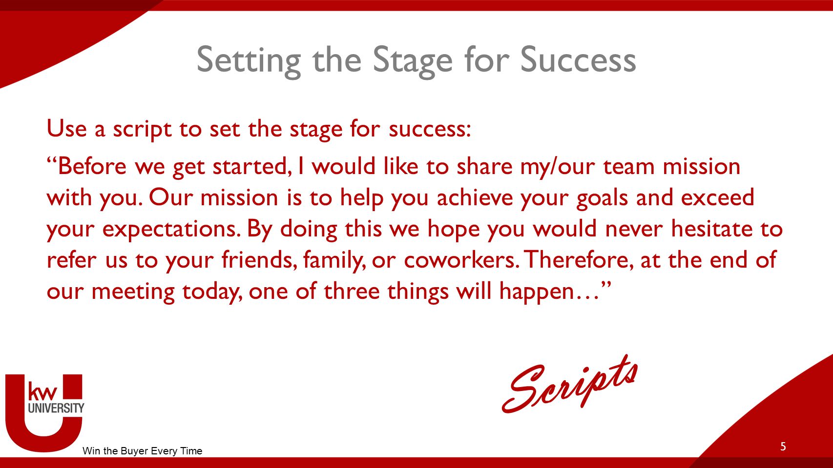 Setting the Stage for Success