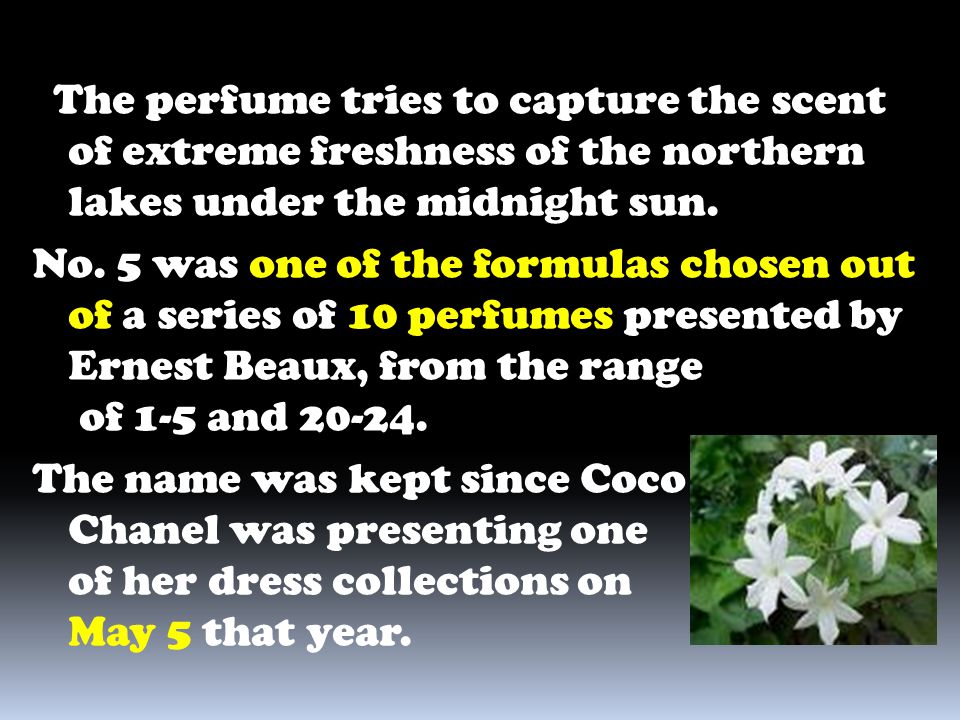 The perfume tries to capture the scent of extreme freshness of the northern lakes under the midnight sun.