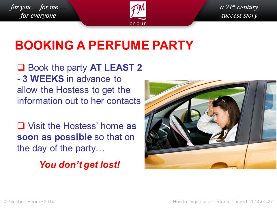 BOOKING A PERFUME PARTY
