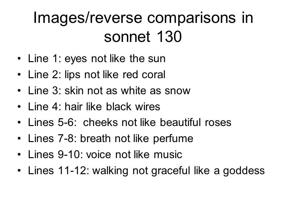shakespeare sonnet 130 imagery