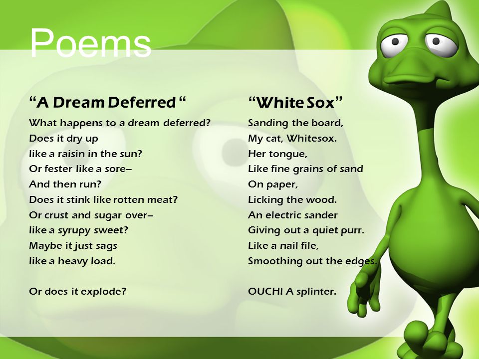 Poems A Dream Deferred White Sox