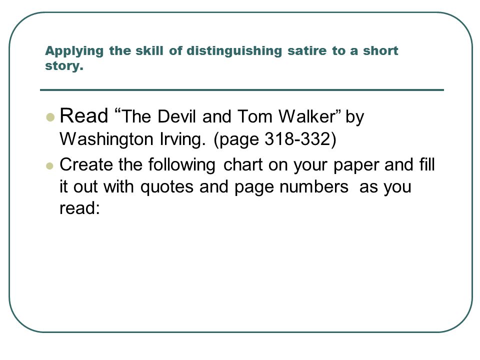 the devil and tom walker irony
