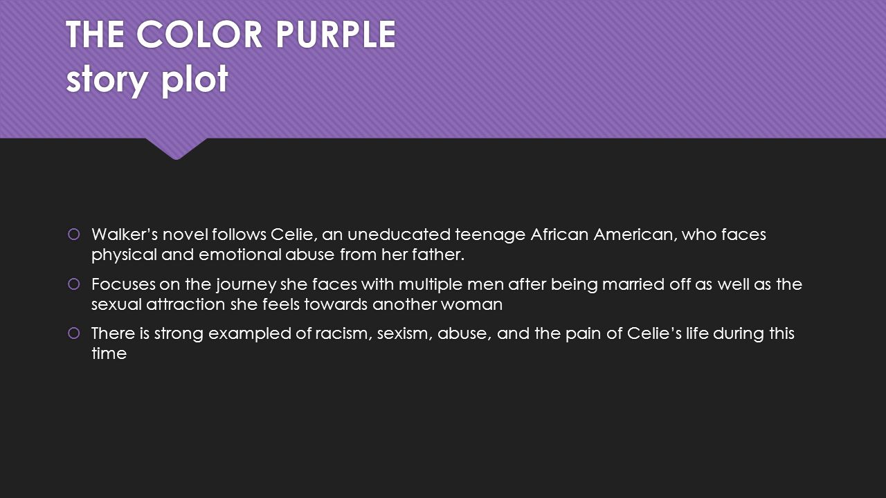 The Color Purple by Alice Walker Beloved by Toni Morrison - ppt video  online download