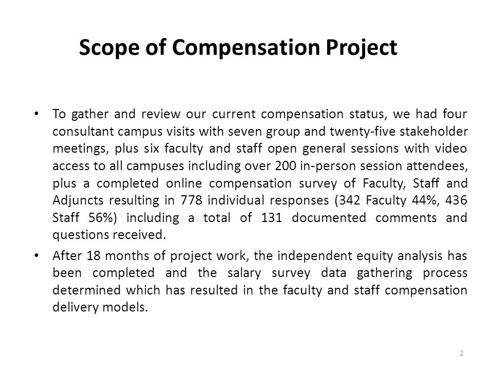 Scope of Compensation Project