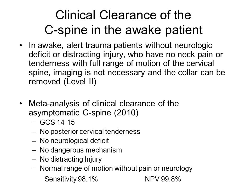 Clinical Clearance of the C-spine in the awake patient