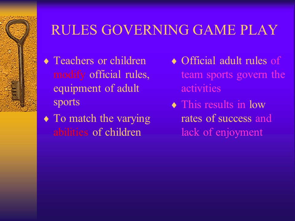 RULES GOVERNING GAME PLAY
