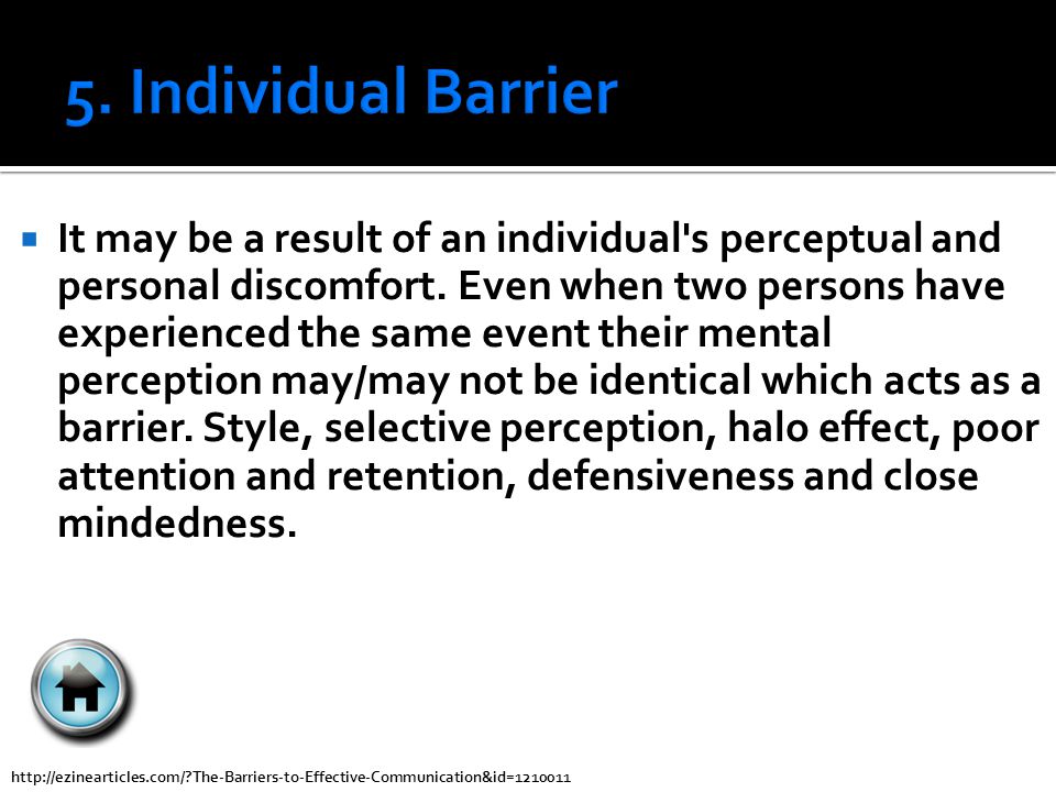 5. Individual Barrier