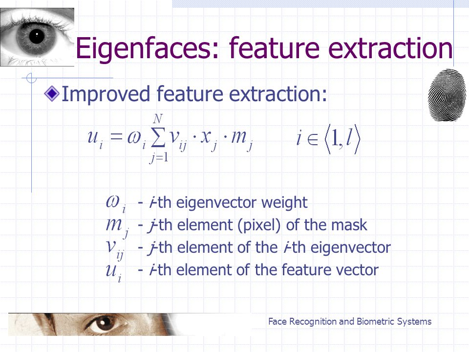 Eigenfaces: feature extraction