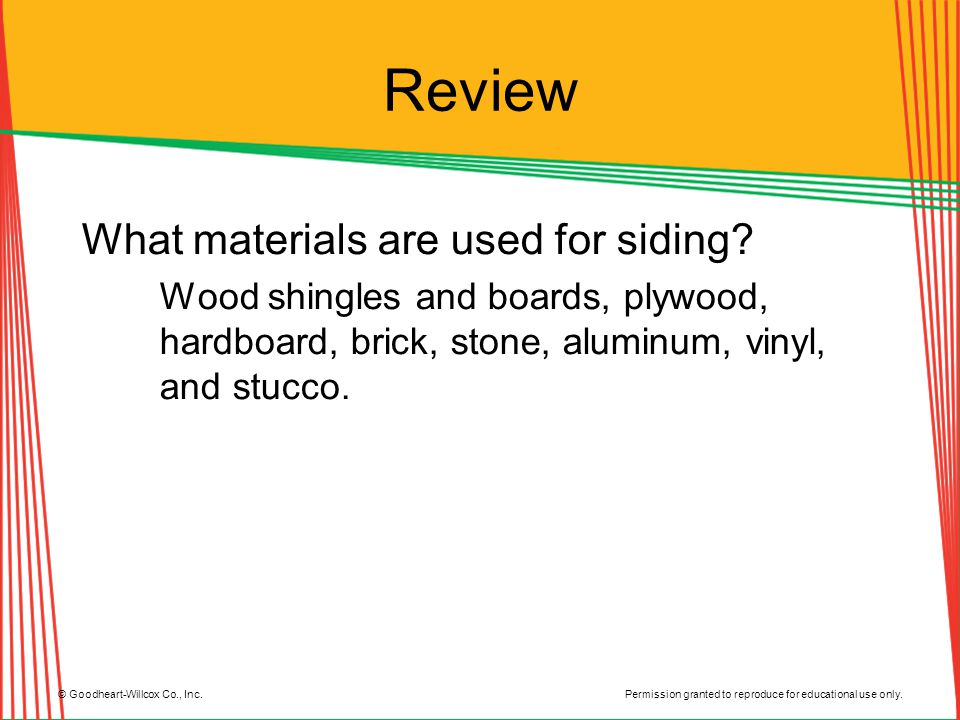 Review What materials are used for siding