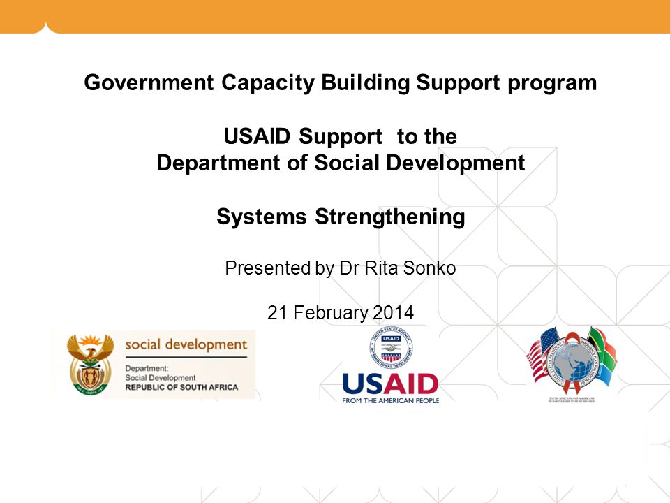 Government Capacity Building Support program USAID Support to the