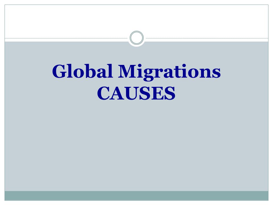 Global Migrations CAUSES
