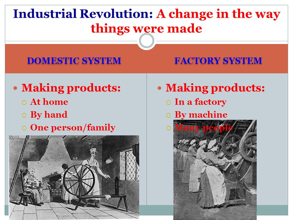 Industrial Revolution: A change in the way things were made