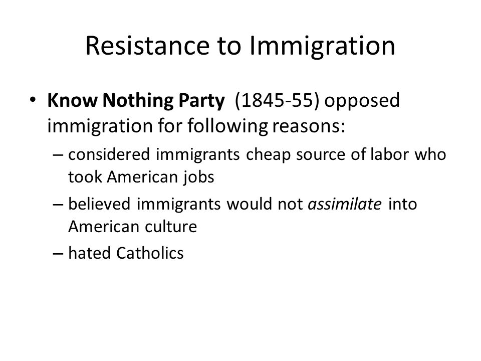 Resistance to Immigration