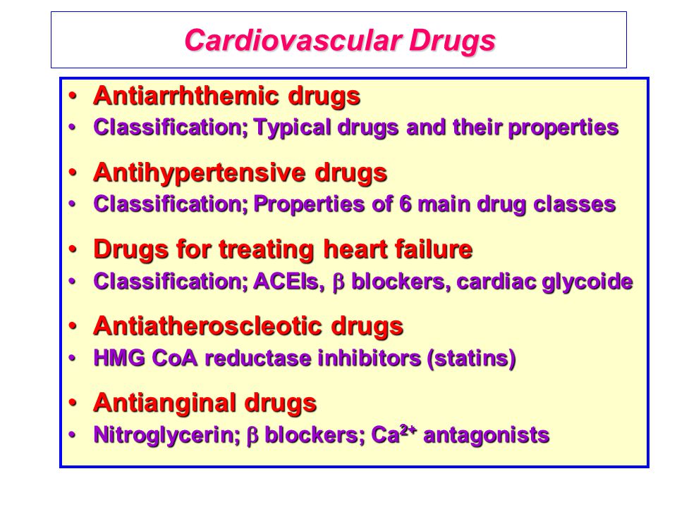 Cardiovascular Drugs Antiarrhthemic drugs Antihypertensive drugs