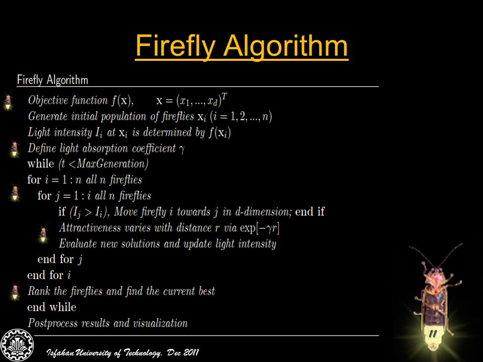 Presentation on theme: "Firefly Algorithm By Rasool Tavakoli."