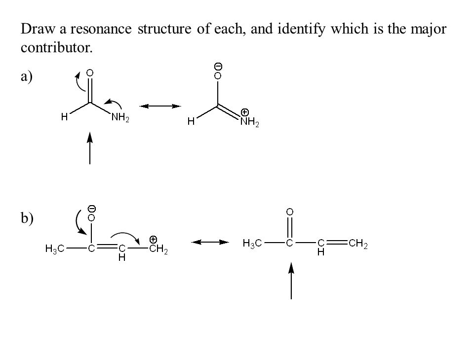 Draw a resonance structure of each, and identify which is the major contrib...