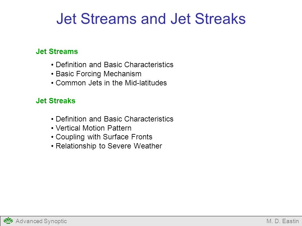 Jet Streams and Jet Streaks