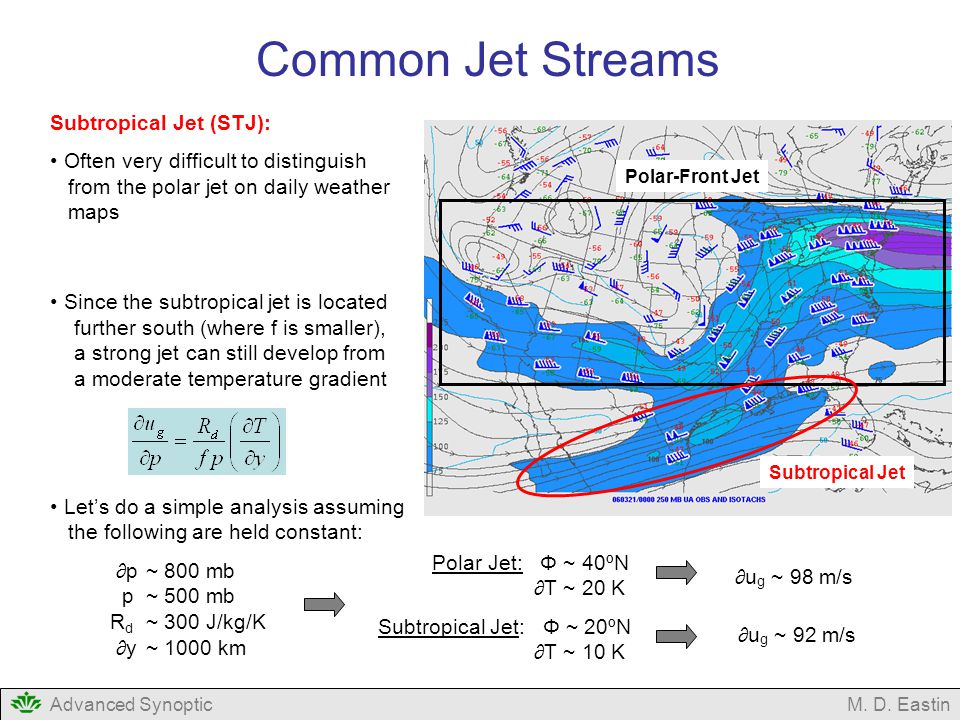 Common Jet Streams Subtropical Jet (STJ):