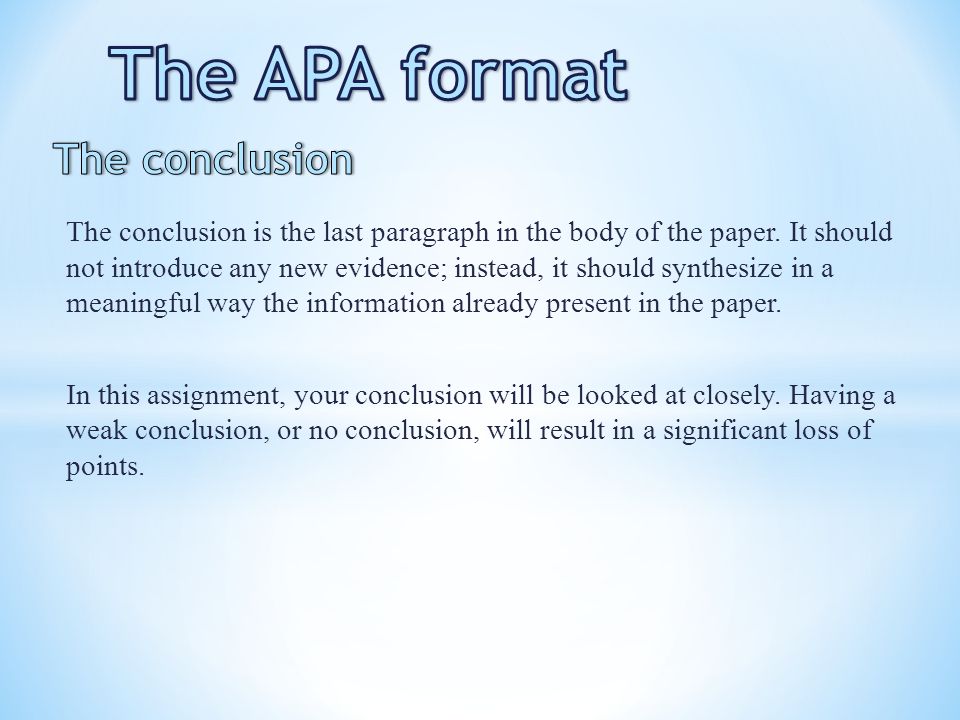 How To Write A Conclusion In Apa Format How To Write A Conclusion In Apa Format