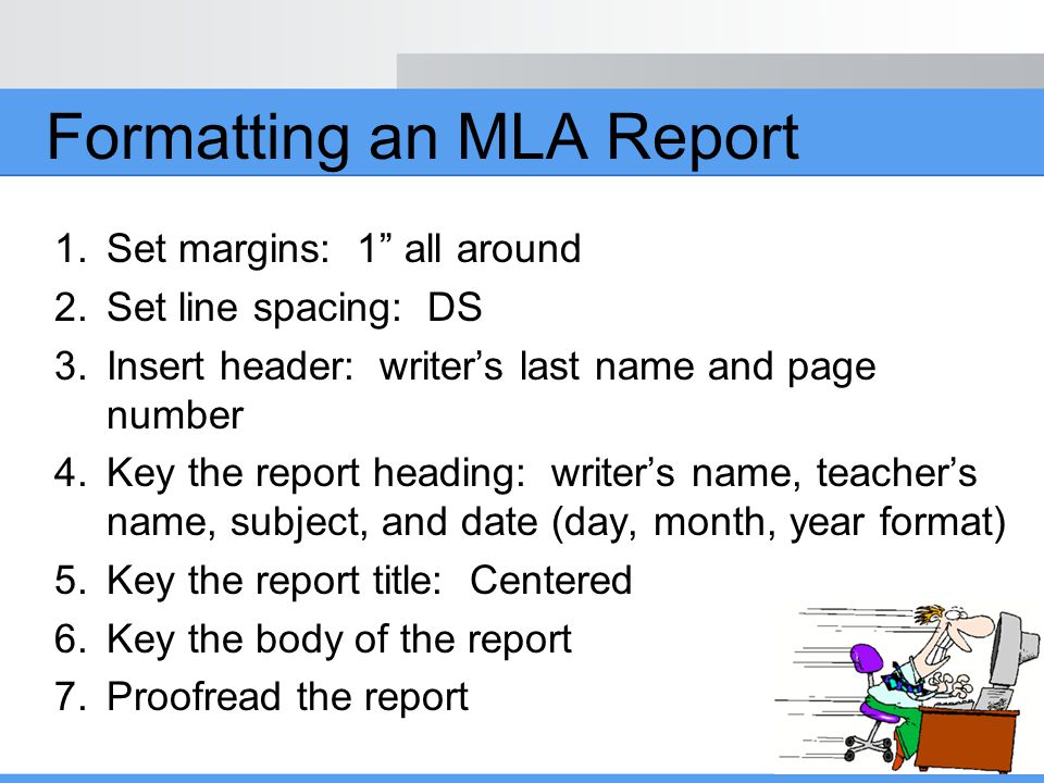 Formatting an MLA Report