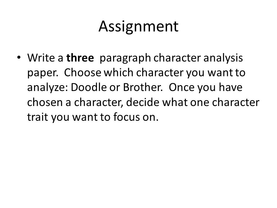 character analysis paper