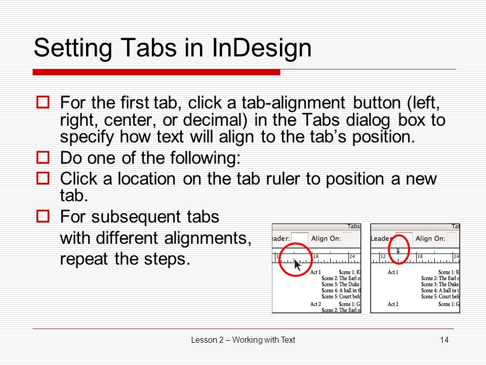 Setting Tabs in InDesign