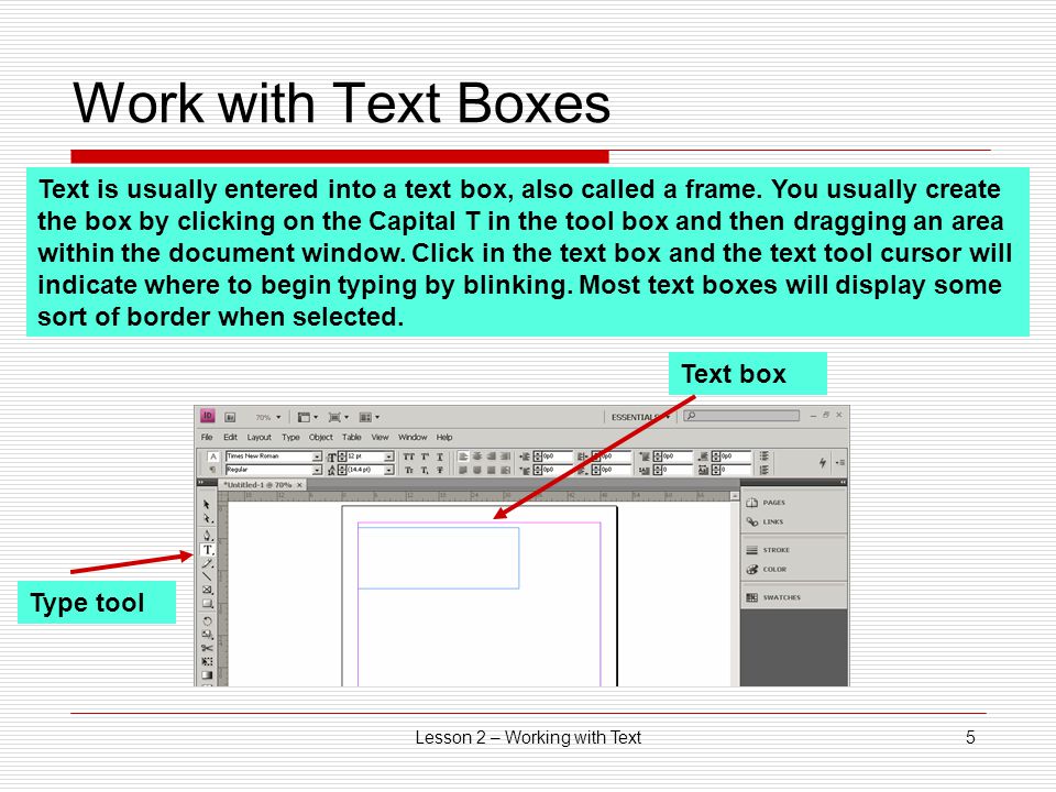 Lesson 2 – Working with Text