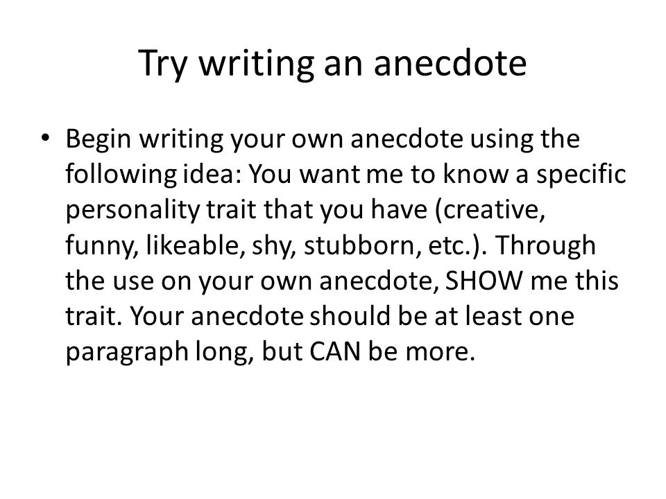 using anecdotes in writing
