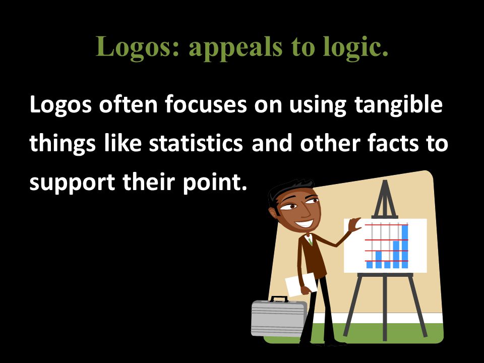 Logos: appeals to logic.
