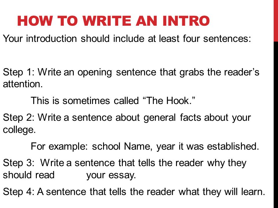 how to write a opening sentence