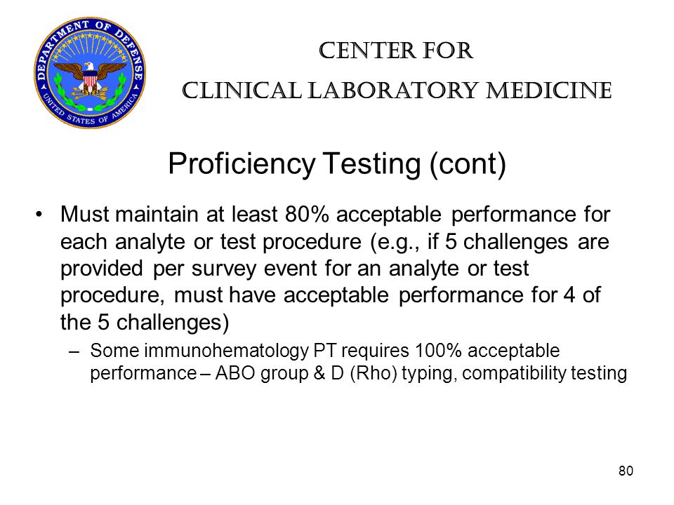 Federal Register :: Clinical Laboratory Improvement Amendments of 1988  (CLIA) Proficiency Testing Regulations Related to Analytes and Acceptable  Performance