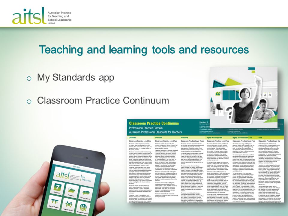 Teaching and learning tools and resources
