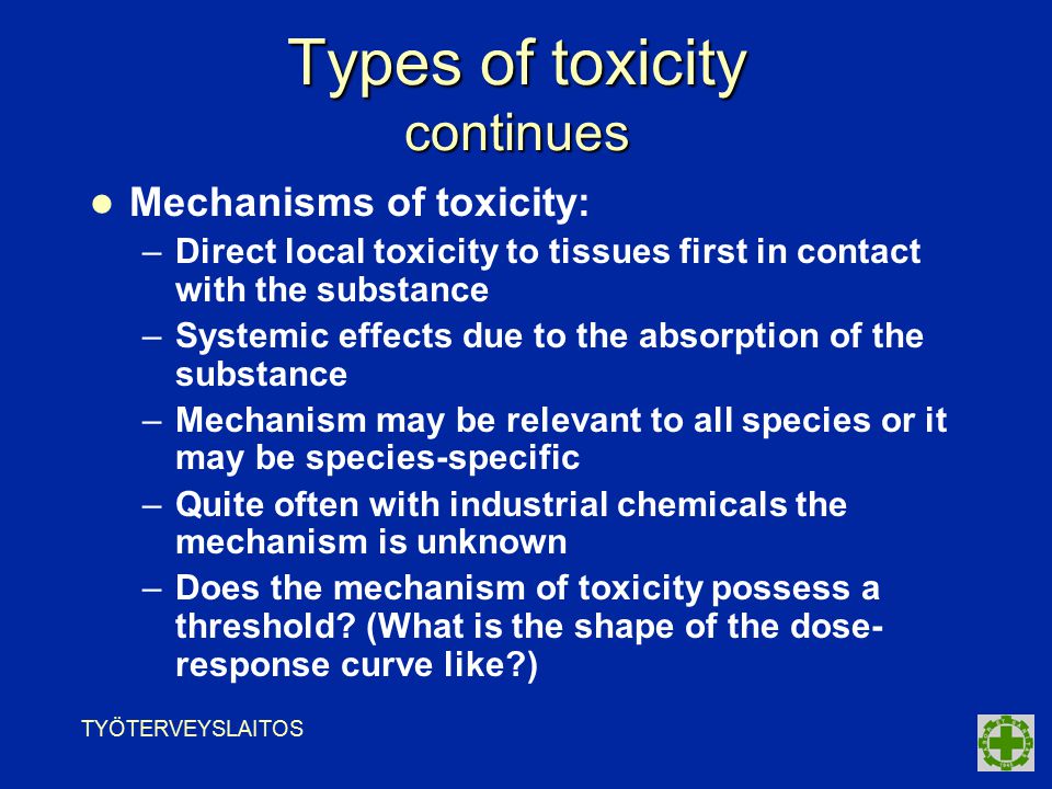 What toxicity types are there?