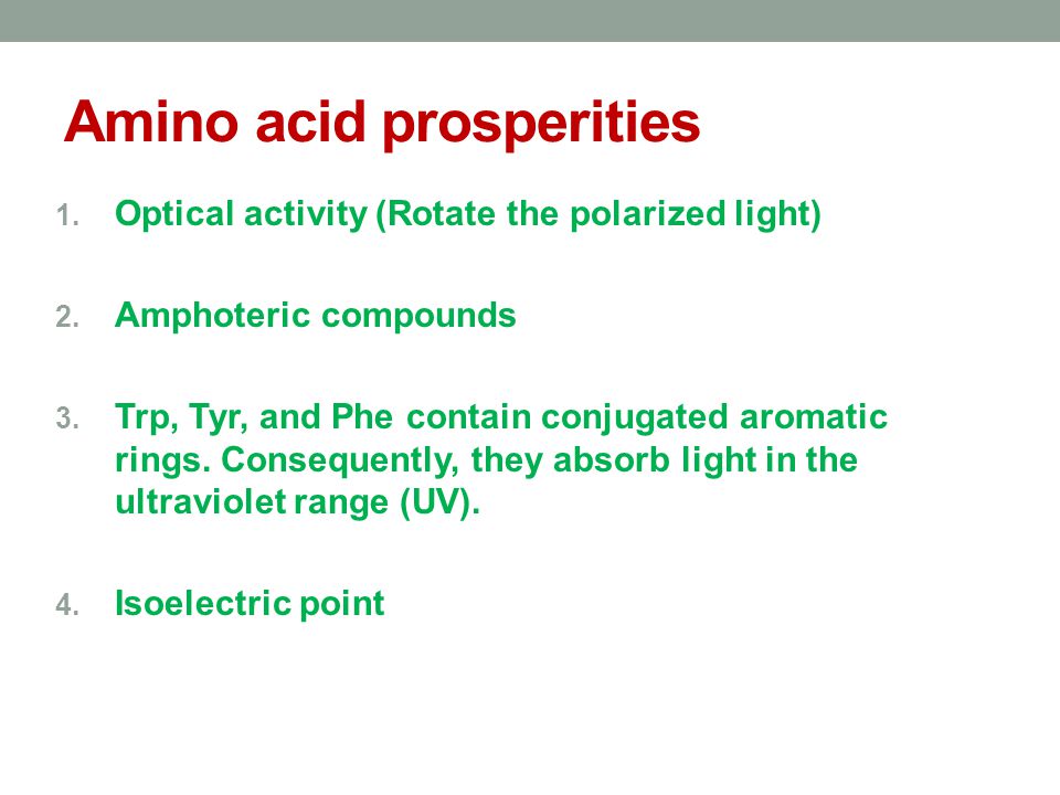 Amino acid prosperities