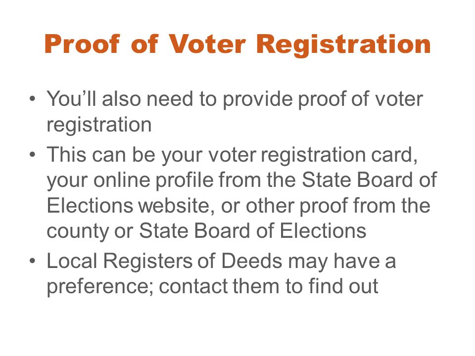 Proof of Voter Registration