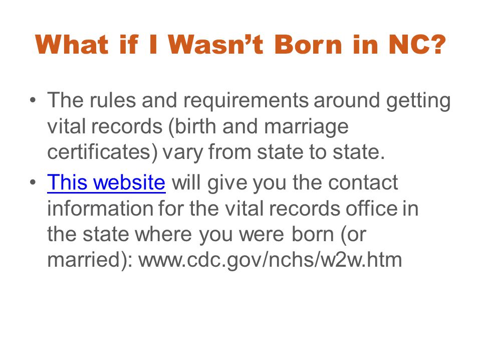 What if I Wasn’t Born in NC