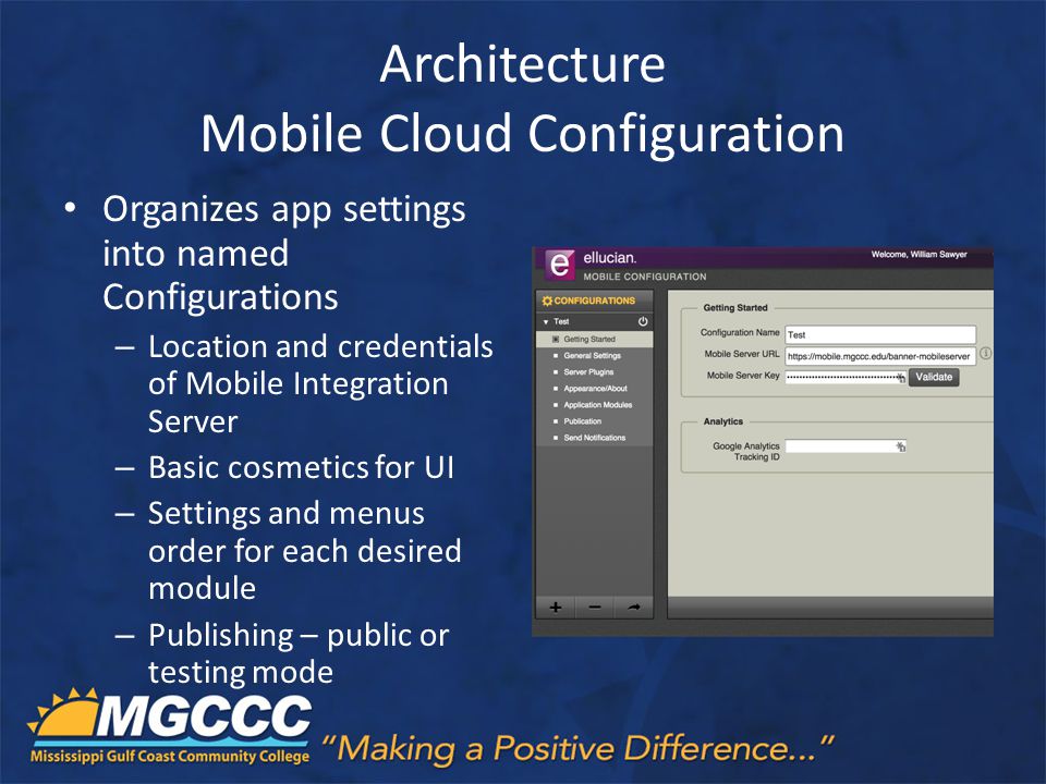 Architecture Mobile Cloud Configuration