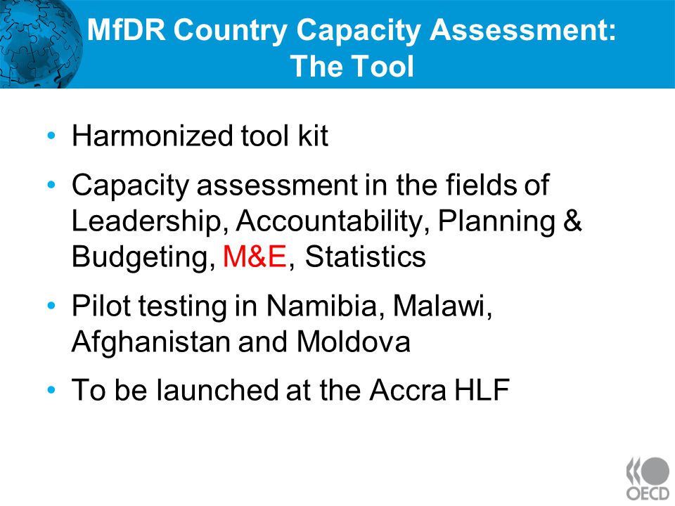 MfDR Country Capacity Assessment: The Tool