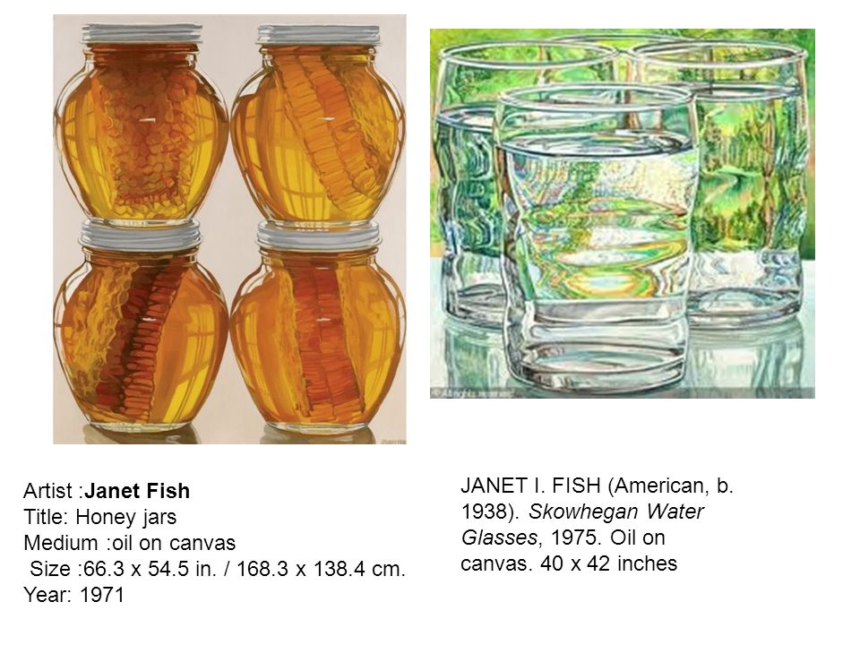 Janet Fish, Painted Water Glasses