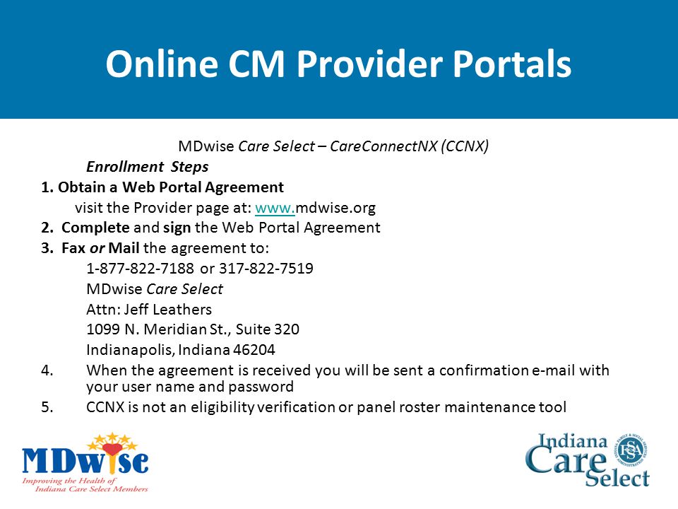Online CM Provider Portals