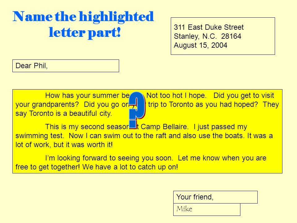 Name the highlighted letter part! 311 East Duke Street