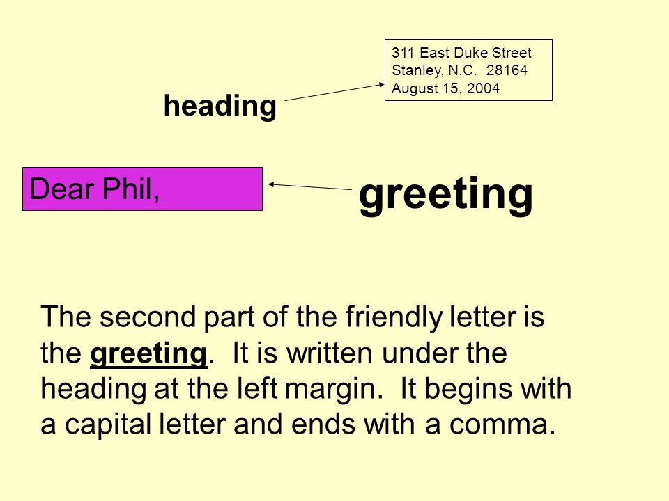greeting heading Dear Phil,