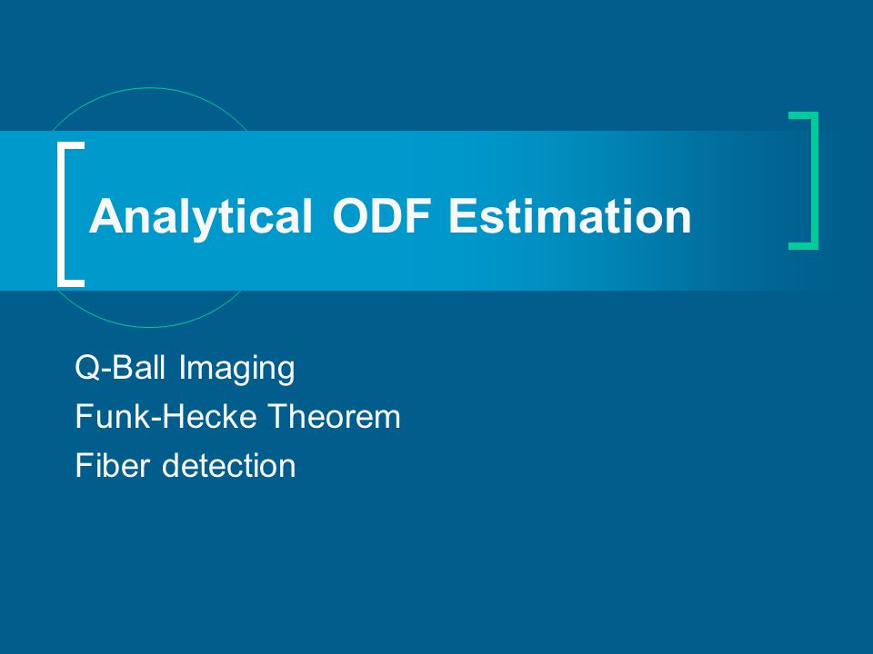 Analytical ODF Estimation