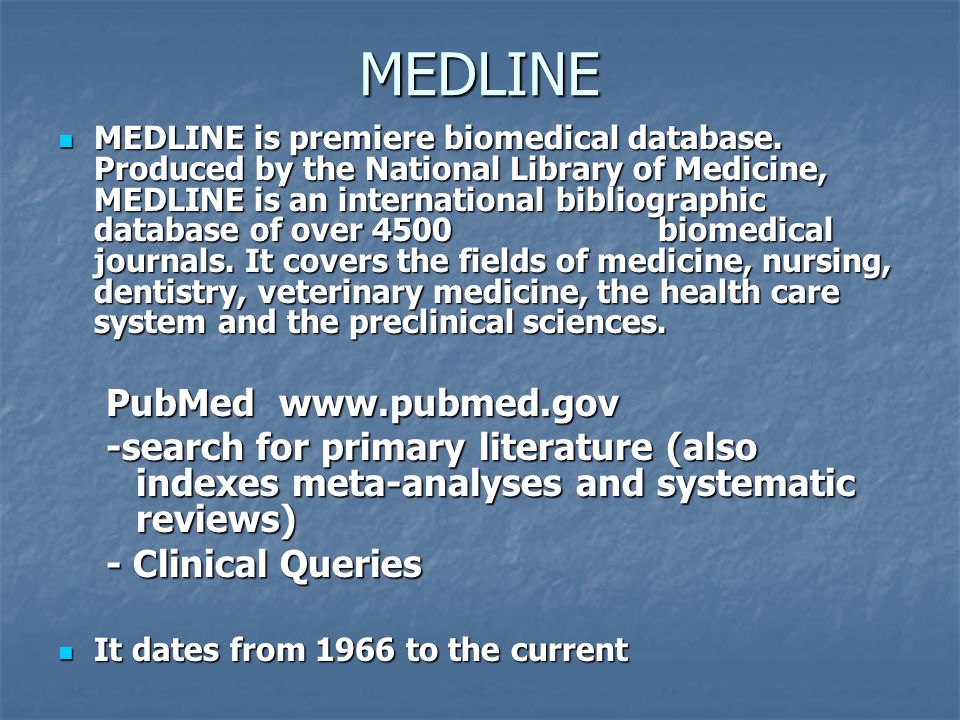 MEDLINE PubMed