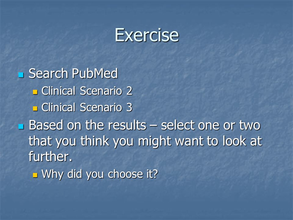 Exercise Search PubMed