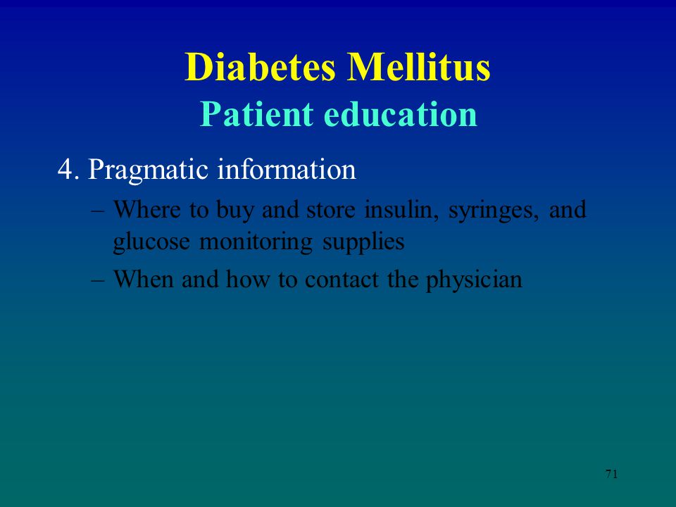 Diabetes Mellitus Patient education
