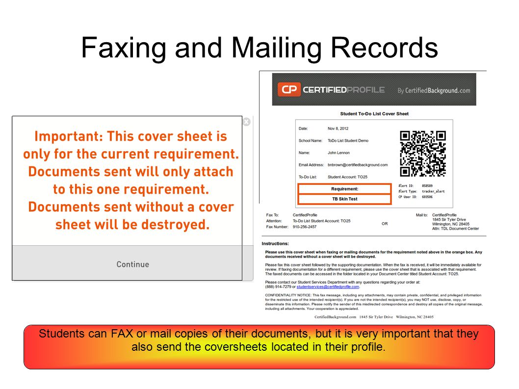 Faxing and Mailing Records