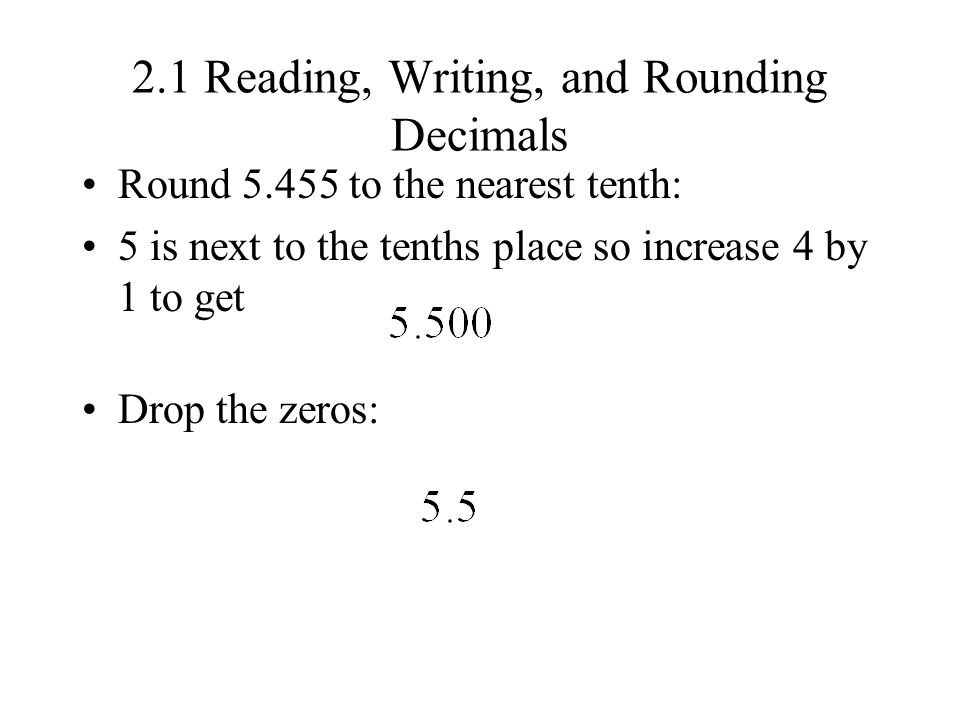 2.1 Reading, Writing, and Rounding Decimals