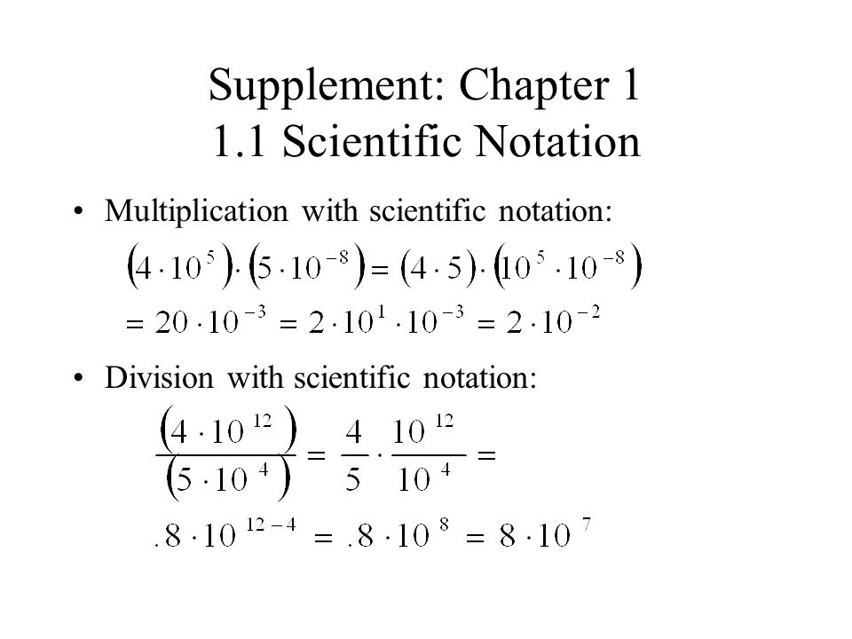 Supplement: Chapter Scientific Notation